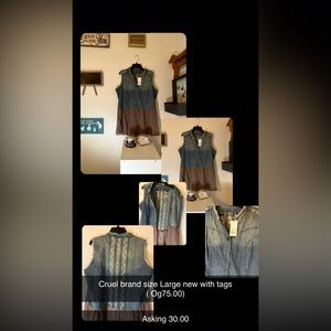 Cruel brand, cute flow jean tank top